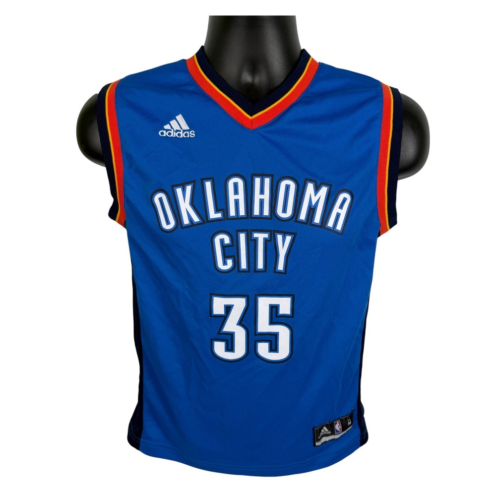 Kids Adidas Oklahoma City Thunder Kevin Durant 35 Jersey Blue Size M 10-12